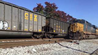 THEN THE TRAIN BACKS UP TO PICK UP MORE CARS BUT THEN CSX TO23 CAME DOWN THE LINE WITH CSX 541 [upl. by Daisy421]