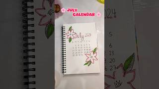 Calendar 🌸😍  DIY July calendar for journals 🗓 shorts bujo ytshorts [upl. by Joya511]