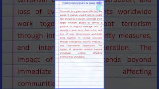 Terrorism Essay in English [upl. by Nnyltiak]