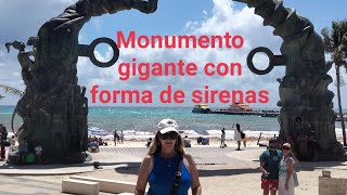 Monumento con forma de sirenas en Playa del Carmen Portal Maya El comienzo de una nueva ERA [upl. by Marchal731]