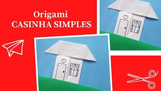 ORIGAMI CASINHA SIMPLES  DOBRADURA DE CASA  ORIGAMI EASY HOUSE [upl. by Sethrida231]