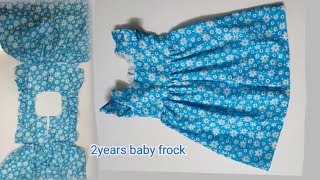 2years baby frock cutting and stitching summer frock invisible stitching in Telugu [upl. by Vonni]