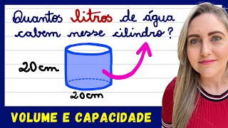 VOLUME E CAPACIDADE DO CILINDRO APRENDA CALCULAR QUANTOS LITROS CABEM EXPLICAÇÃO DO CONTEÚDO 📚🚀 [upl. by Radmen]