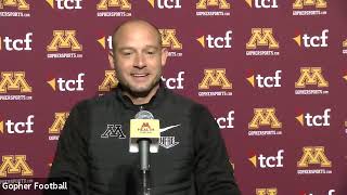 Press Conference Gophers Head Coach PJ Fleck QB Tanner Morgan Preview Minnesota vs Purdue [upl. by Laehcim]