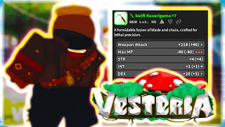 HOW TO MAKE A GREEN TIER WEAPON quotGREEN TIER KUSARIGAMAquot  Roblox Vesteria [upl. by Enihpesoj]