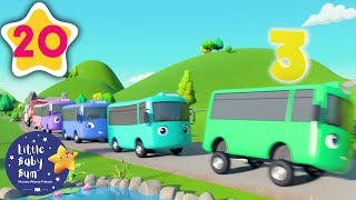 10 Little Buses  30 Minutes of Nursery Rhymes  Moonbug TV  vehiclessongs [upl. by Denzil]