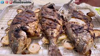 Recette de dorade aux four façon barbecue سمك في الفرن بالكامون والقزبر [upl. by Ettenyar]