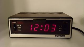 Vintage Spartus Comet II Digital Alarm Clock Faux Wood Grain Iconic Alarm Sound [upl. by Annail]