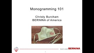 Monogramming 101 with BERNINA [upl. by Josepha]