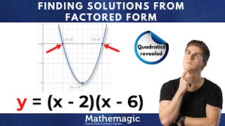 QUADRATIC EQUATIONS FINDING SOLUTIONS From Factored Form  QUADRATICS REVEALED  PART 1a [upl. by Nalym615]