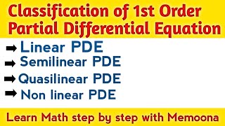 Classification of partial differential equationslinear PDEsemilinear PDEQuasilinear PDE [upl. by Jaddan]