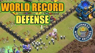 WORLD RECORD DEFENSE IN CLASH OF CLANS [upl. by Thibault72]