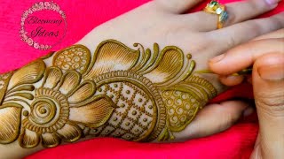 Shaded back hand mehndi design  Simple mehndi design  Latest floral mehndi design [upl. by Trebled]