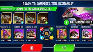 LOOKING FOR PARASAUROLOPHUS GEN 2 VS SCORPIOS REX VS SCORPIOS REX GEN 2  JURASSIC WORLD THE GAME [upl. by Prudi]