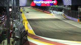 The View from the Turn 2 Grandstand Singapore 2013 F1 Grand Prix [upl. by Nitsid]