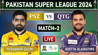 PSL LIVE  PESHAWAR ZALMI VS QUETTA GLADITORS MATCH 2 LIVE COMMENTARY  PZ vs QG LIVE  QG BATTING [upl. by Llarret]