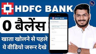 HDFC Zero Balance Account Opening Online  Full Review [upl. by Carry]