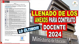 ✅CONTRATO DOCENTE 2024  LLENADO DE ANEXO ¡BIEN EXPLICADO PÍDELOS TOTALMENTE LLENOS Y GRATIS [upl. by Kariotta]