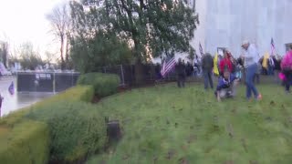 Raw video Protest at Oregon Capitol during special session GRAPHIC LANGUAGE [upl. by Ninehc62]