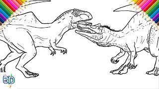 How to Draw Concavenator vs Ichthyovenator  Step by Step [upl. by Brainard]