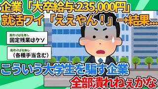 【ゆっくり解説】企業「大卒給与235000円です！！」 新卒就活ワイ「ええやん！」→結果【2ch就活スレ】 [upl. by Anetta50]