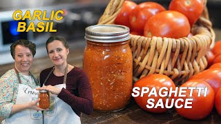 Garlic Basil Homemade Spaghetti Sauce Canning Recipe [upl. by Dryden194]