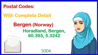 Postal Code of Bergen Hordaland Norway Postcode or Zip Code [upl. by Tam]