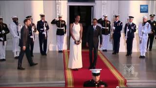 President Paul Kagame and His Daughter Ange Arrives at the White Hosue 8 5 2014 [upl. by Devol]