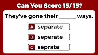 CAN YOU SCORE 1515  MISSPELLED WORDS IN ENGLISH SPELLING QUIZ english quiz brainteasers [upl. by Tiny]