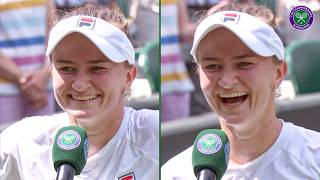 Barbora Krejcikovas HILARIOUS reaction to being told her next opponent  Interview  Wimbledon 2024 [upl. by Eniamrahs42]