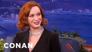 Christina Hendricks On The Fashion Of quotMad Menquot  CONAN on TBS [upl. by Ycnuahc]