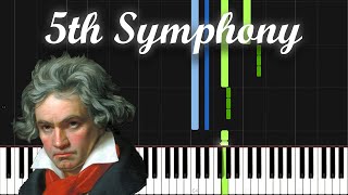 Symphony No 5  Beethoven Piano Tutorial Synthesia [upl. by Jarret497]