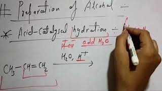 acid catalyzed hydration of alkene class 12 [upl. by Ifok235]