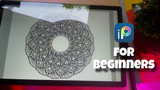 How to Draw Digital Mandala using ibispaintx App Easy Mandala Pattern [upl. by Nnaerb]