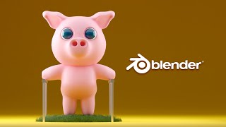 Blender Tutorial  Pig Character modeling and Animation in Blender [upl. by Betteanne]