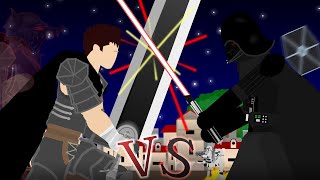 Guts VS Darth Vader Berserk VS Star Wars Fan Animation  Stick Nodes Animation [upl. by Atnahc]