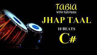 JHAP TAAL 10 BEATS । TABLA । LOOP WITH TANPURA C SCALE [upl. by Sabino]