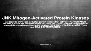 Medical vocabulary What does JNK MitogenActivated Protein Kinases mean [upl. by Retep595]