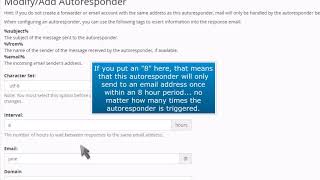 cPanel How to Limit the Number of Autoresponder Messages Sent in cPanel [upl. by Ymmac769]