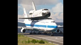 This Largest and Heaviest Shuttle Carrier Aircraft 747100 NASA Takes Off from The Shortest Runway [upl. by Kermie]