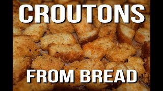 How to Make Homemade Croutons in the Oven  Baked Croutons  Garlic Croutons from Bread [upl. by Katerine]