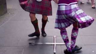 Scottish Sword Dance Royal Mile Edinburgh Scotland [upl. by Ardnnek]