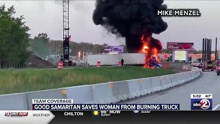 Good Samaritan saves woman from burning truck after crash on I41 [upl. by Lotta]