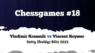 Vladimir Kramnik vs Vincent Keymer  Chess24com rd 17 2023  Satty Zhuldyz Blitz [upl. by Linn]