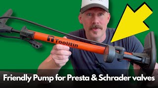 TOOLITIN Bike Pump compatible with presta amp schrader valves review [upl. by Eatnoled483]