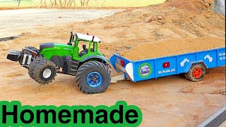 B Tractor with Fully Loaded Trolley Remote control Homemade [upl. by Elleinod]