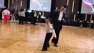 Kubi lần đầu ra sàn nhảy dancesport cực đáng yêu và chuyên nghiệp  Kubi 3 tuổi 9 tháng [upl. by Ahcsim]