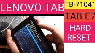 Lenovo Tab E7 TB71041 Hard Reset Waqas mobile official [upl. by Toffey]