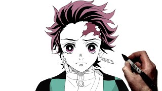 How To Draw Tanjiro  Step By Step  Demon Slayer [upl. by Couture939]