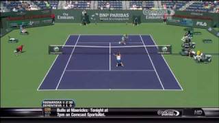 Radwanska vs Dementieva  BNP Paribas Open  Amazing 30 shot rally HD [upl. by Gamaliel69]